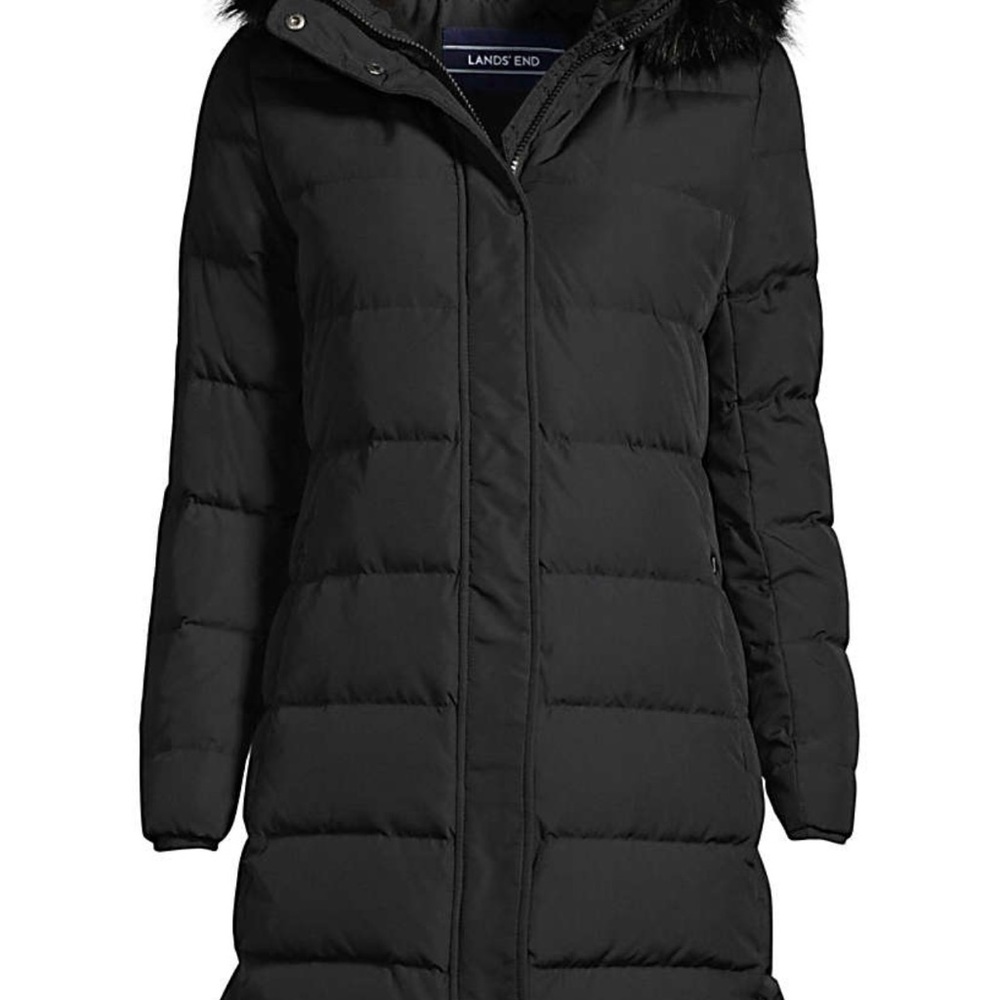 Land’s End Women's Plus Size 600 Down Winter Long Coat with Hood 3x.